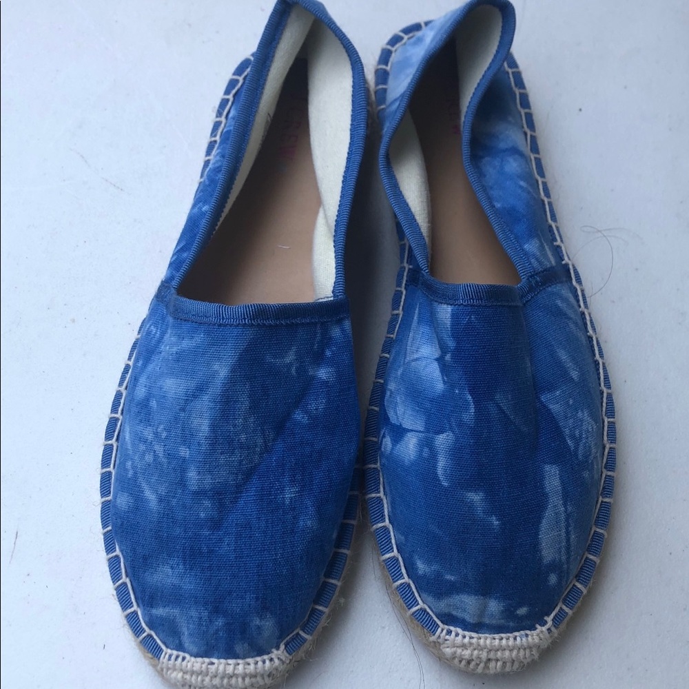 J Crew Canvas Embroidered Tie Dye Espadrilles S:7